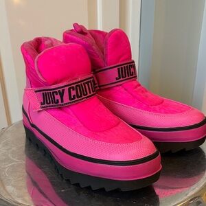 Juicy Couture Veronica Winter Warm Moon Boots snow puffer Velcro logo 10 RARE